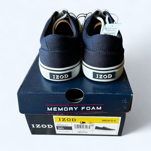 Izod Rangley Men's Lace Up Casual Canvas shoe Memory Foam Navy size 8 - Picture 2 of 8